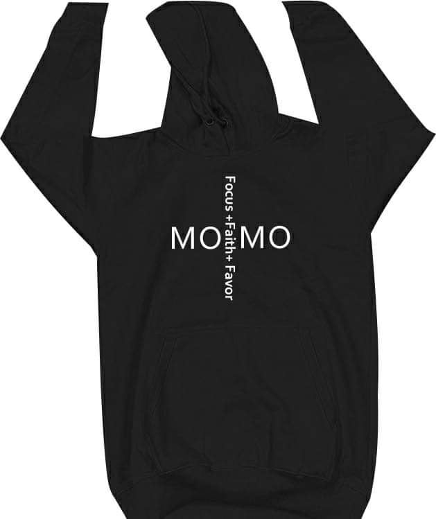 Focus Faith Favor Classic Hoodie- Vertical (Black/White)