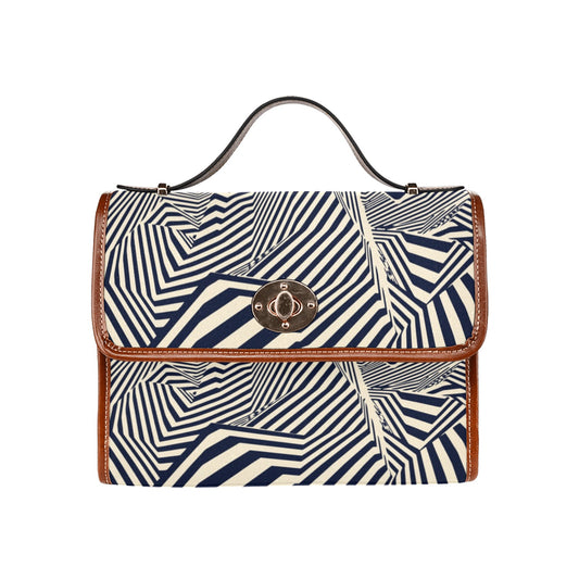 A-mazing All Over Print Waterproof Canvas Bag (Brown Strap)