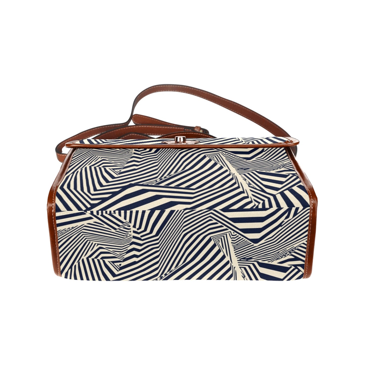 A-mazing All Over Print Waterproof Canvas Bag (Brown Strap)